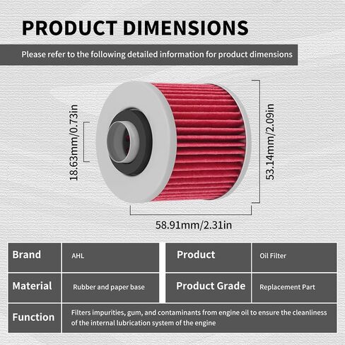 AHL 2 pack 145 Oil Filter Compatible with Yamaha XVS1100 V-Star Custom 1100 2002-2009 XVS1100 V-Star Classic 1100 1999-2009 XV250 Virago 250 1995-2009 in Saudi Arabia