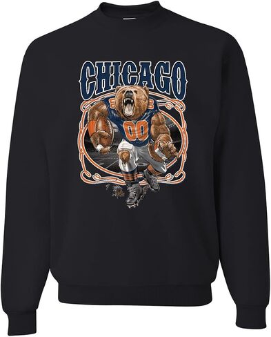 Wild Bobby Chicago Fan | CHI Hometown City Fantasy Football Sports Crewneck Sweatshirt in Saudi Arabia