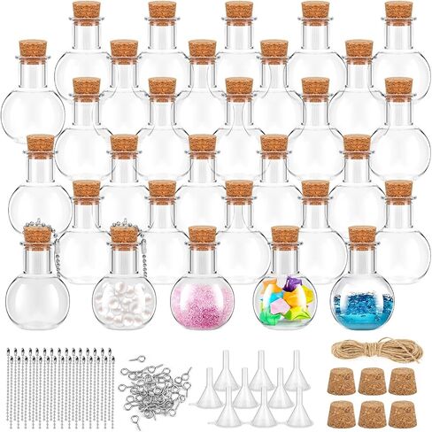 10 Packs Mini Plastic Bottles with Corks Clear Small Plastic Bottles for Birthday Baby Shower Wedding DIY Crafts Party Halloween Decoration Present in Kuwait