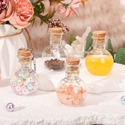 10 Packs Mini Plastic Bottles with Corks Clear Small Plastic Bottles for Birthday Baby Shower Wedding DIY Crafts Party Halloween Decoration Present in Kuwait