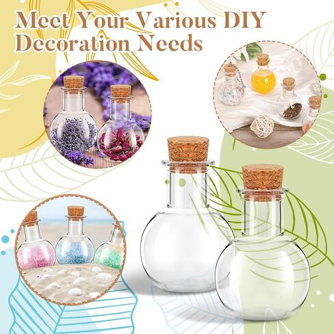10 Packs Mini Plastic Bottles with Corks Clear Small Plastic Bottles for Birthday Baby Shower Wedding DIY Crafts Party Halloween Decoration Present in Kuwait