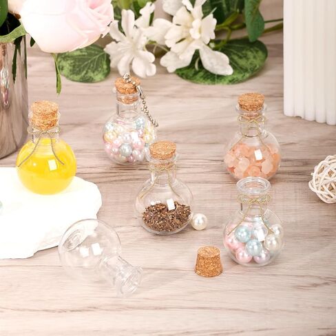 10 Packs Mini Plastic Bottles with Corks Clear Small Plastic Bottles for Birthday Baby Shower Wedding DIY Crafts Party Halloween Decoration Present in Kuwait