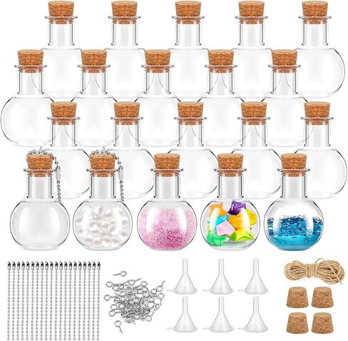 10 Packs Mini Plastic Bottles with Corks Clear Small Plastic Bottles for Birthday Baby Shower Wedding DIY Crafts Party Halloween Decoration Present in Kuwait