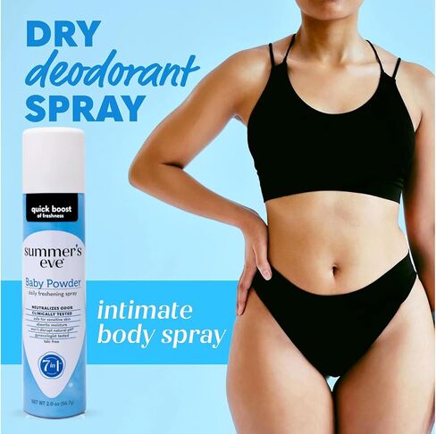 SUMMER'S EVE Feminine Deodorant Spray-Baby Powder-2 oz, 2 ct (Quantity of 4) in Saudi Arabia
