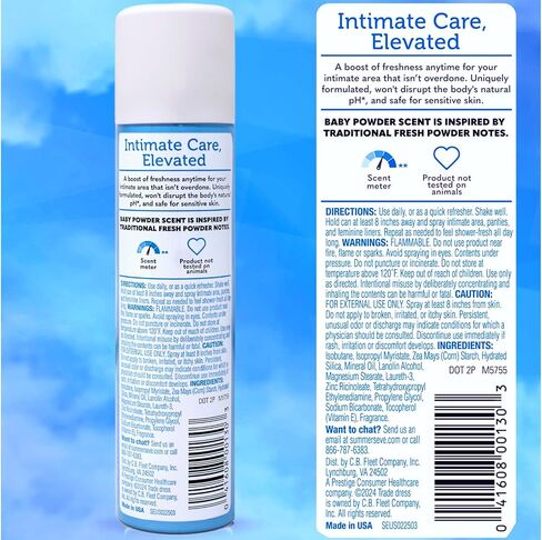 SUMMER'S EVE Feminine Deodorant Spray-Baby Powder-2 oz, 2 ct (Quantity of 4) in Saudi Arabia