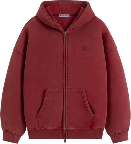 Aelfric Eden Zip Up Hoodie Acid Wash hooded Sweatshirts Oversized Vintage Cotton Fleece Jackets Heavyweight Unisex in Saudi Arabia