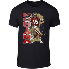 San Francisco Joe Montana Spray Paint Style Throwback Style T-Shirt Men's Adult in Kuwait