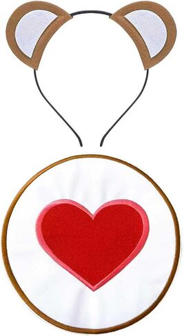 YIXAXKAO Bear Ears Headband Bear Costume Headband Iron-On Patch Halloween Bear Costume Accessories Set for Women in Saudi Arabia