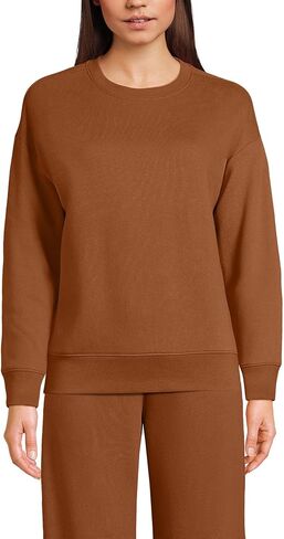 Lands' End Women's Serious Sweats Relaxed Long Sleeve Crew Neck Sweatshirt in Saudi Arabia