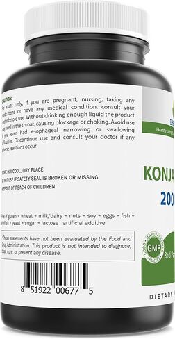 Brieofood Konjac Root Glucomannan 2000 mg per Serving - 180 Vegetarian Capsules in Kuwait