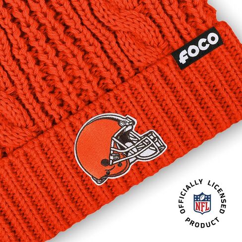 FOCO Cleveland Browns NFL Womens Faux Fur Pom Beanie Team Color in Saudi Arabia