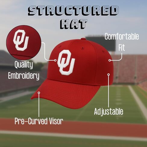 Officially Licensed Oklahoma University Primary Team Logo MVP Hat Classic Adjustable Embroidered Structured Baseball Sports Cap in Saudi Arabia