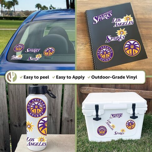 Desert Cactus Los Angeles Sparks Sticker WNBA LA Women's National Basketball Association Officially Licensed Vinyl Decal Laptop Water Bottle Car Scrapbook Sheet (Type 2) in Saudi Arabia