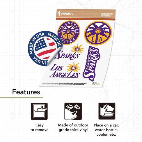 Desert Cactus Los Angeles Sparks Sticker WNBA LA Women's National Basketball Association Officially Licensed Vinyl Decal Laptop Water Bottle Car Scrapbook Sheet (Type 2) in Saudi Arabia