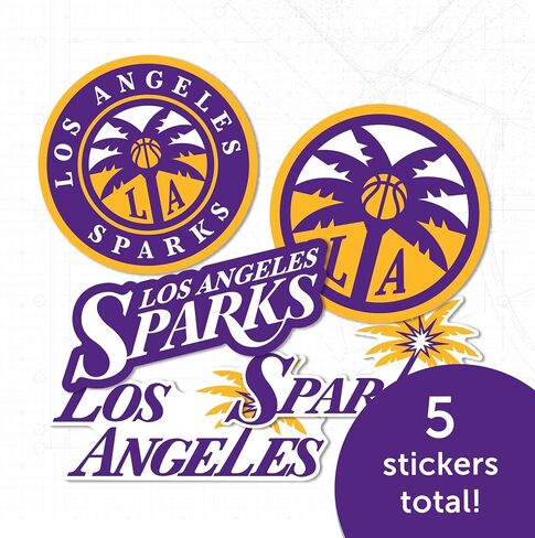 Desert Cactus Los Angeles Sparks Sticker WNBA LA Women's National Basketball Association Officially Licensed Vinyl Decal Laptop Water Bottle Car Scrapbook Sheet (Type 2) in Saudi Arabia