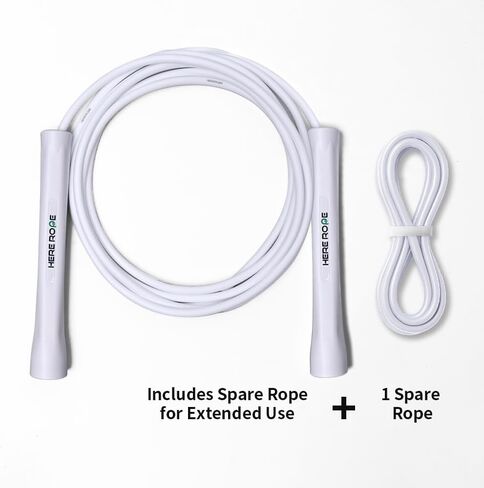 حبل القفز PVC قابل للتعديل 5 مم من HEREROPE للياقة البدنية، حبل القفز المتين مع مقابض غير قابلة للكسر، حبال القفز غير القابلة للثني للرجال والنساء للتدريب الداخلي والخارجي in Kuwait