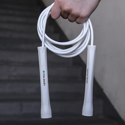 حبل القفز PVC قابل للتعديل 5 مم من HEREROPE للياقة البدنية، حبل القفز المتين مع مقابض غير قابلة للكسر، حبال القفز غير القابلة للثني للرجال والنساء للتدريب الداخلي والخارجي in Kuwait