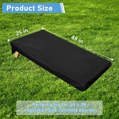 Cornhole Board Covers, 2 Set Cornhole Covers for 4' x 2' Regulation Size Boards, with Bag for Storing Cornhole Bags, Cornhole Accessories - All Weather Protection, Black in Kuwait