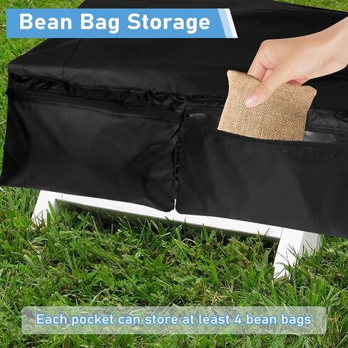 Cornhole Board Covers, 2 Set Cornhole Covers for 4' x 2' Regulation Size Boards, with Bag for Storing Cornhole Bags, Cornhole Accessories - All Weather Protection, Black in Kuwait