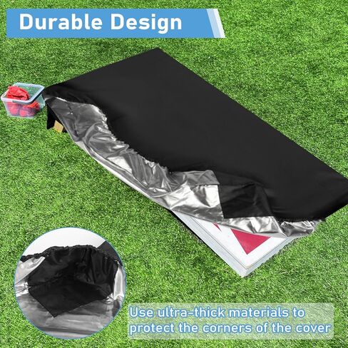 Cornhole Board Covers, 2 Set Cornhole Covers for 4' x 2' Regulation Size Boards, with Bag for Storing Cornhole Bags, Cornhole Accessories - All Weather Protection, Black in Kuwait