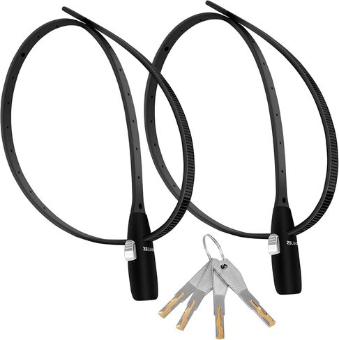 Zip Tie Lock - 3 Universal Key, 30-inch All-Weather Stainless Steel Adjustable Bike Lock, Suitable for Doors, Strollers, suitcases, refrigerators, and Fences (1 Pack, Black) in Saudi Arabia