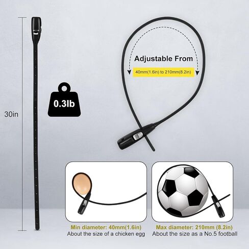 Zip Tie Lock - 3 Universal Key, 30-inch All-Weather Stainless Steel Adjustable Bike Lock, Suitable for Doors, Strollers, suitcases, refrigerators, and Fences (1 Pack, Black) in Saudi Arabia