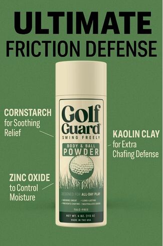 Anti-Chafe Body Powder for Men – Sweat-Absorbing Golf Powder for Athletes – Talc-Free, Soothing Formula with Zinc Oxide & Kaolin Clay – Long-Lasting Protection, 4 oz in Saudi Arabia
