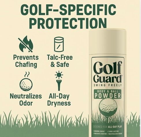 Anti-Chafe Body Powder for Men – Sweat-Absorbing Golf Powder for Athletes – Talc-Free, Soothing Formula with Zinc Oxide & Kaolin Clay – Long-Lasting Protection, 4 oz in Saudi Arabia