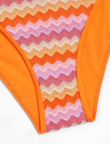 ZAFUL المرأة عالية قطع بيكيني مجموعات سلسلة مثير ملابس السباحة قطعتين Underwire ثوب السباحة البرازيلي صفيق قطع ملابس السباحة لطيف برتقالي-جديد L in Kuwait