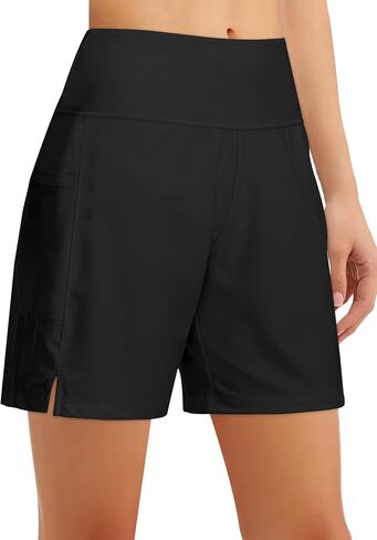 Mens Swim Trunks Quick Dry Beach Shorts Stretch Swimming Trunks Shorts with Mesh Lining Pockets Black in Saudi Arabia
