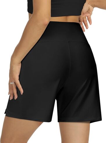 Mens Swim Trunks Quick Dry Beach Shorts Stretch Swimming Trunks Shorts with Mesh Lining Pockets Black in Saudi Arabia