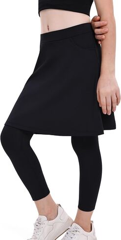 تنانير للفتيات بطول الركبة مع سراويل ضيقة، تنورة للفتيات بطول كامل مع جيوب in Kuwait