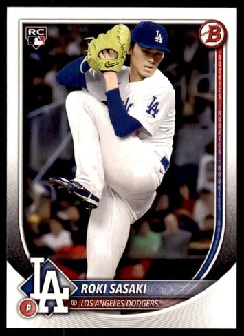 2025 Bowman #12 Roki Sasaki RC Rookie Card Los Angeles Dodgers بطاقة البيسبول الرسمية بحالة خام (NM أو أفضل) in Saudi Arabia