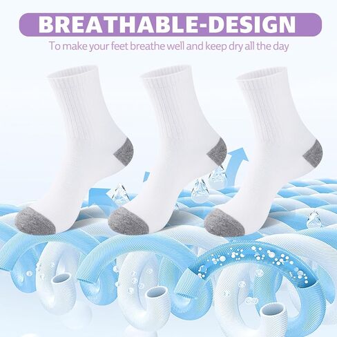20 Pairs Cotton Crew Socks for Women Socks Women Size 5-9/9-11, Breathable Thin Athletic Socks In Bulk in Saudi Arabia