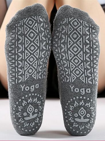 Pilates Socks for Women Non Slip Grip Workout Barre Yoga Socks with Crisscross Straps in Saudi Arabia