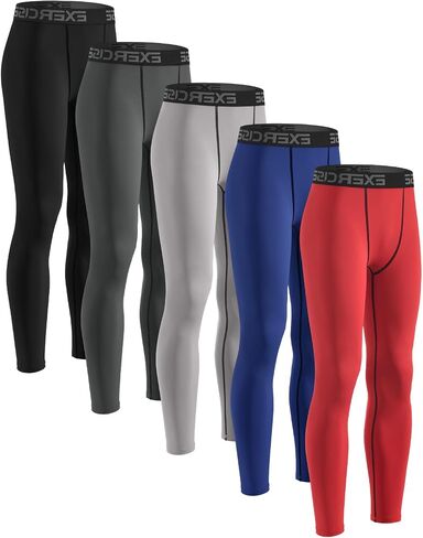 5-6 Packs Boys Compression Leggings, Youth Compression Pants Tights, Boys Leggings Base Layer for Sports in Saudi Arabia
