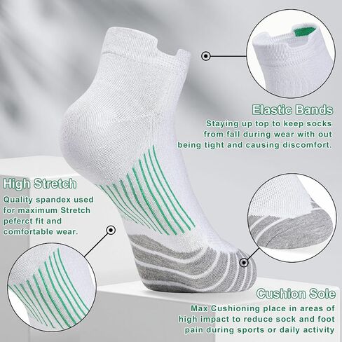 10-20 Pairs Athletic Ankle Socks for Men Breathable Low Cut Running Socks Cushioned Moisture Wicking for Sport Traveling in Saudi Arabia