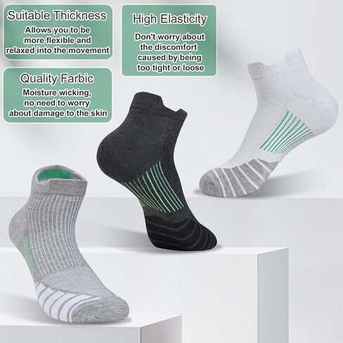 10-20 Pairs Athletic Ankle Socks for Men Breathable Low Cut Running Socks Cushioned Moisture Wicking for Sport Traveling in Saudi Arabia