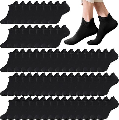 10-20 Pairs Athletic Ankle Socks for Men Breathable Low Cut Running Socks Cushioned Moisture Wicking for Sport Traveling in Saudi Arabia