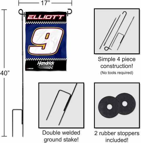 Chase Elliott Garden Flag and Flagpole Mount in Saudi Arabia