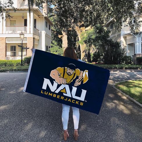 علم NAU بجامعة صبار الصحراء شمال أريزونا - لافتة حطاب مقاس 3 × 5 أقدام، قماش متين للاستخدام الداخلي/الخارجي، تصميم بوليستر 100% (النمط 5) in Saudi Arabia
