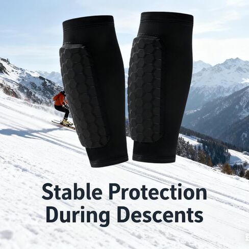 Ski Shin Guards, Ski Guards Socks, Breathable Elastic Anti-Collision Leggings for Skiing in Saudi Arabia