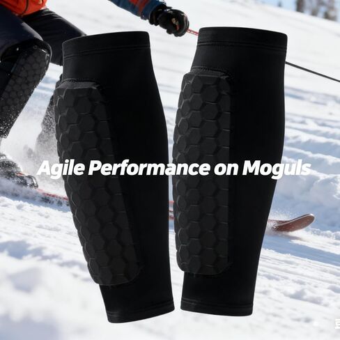 Ski Shin Guards, Ski Guards Socks, Breathable Elastic Anti-Collision Leggings for Skiing in Saudi Arabia