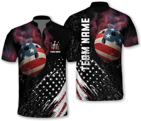 LASFOUR Personalized 3D Bowling Jersey Shirts, Custom Bowling Shirts Unisex for Men and Women, Bowling Shirts for Men Team in Saudi Arabia