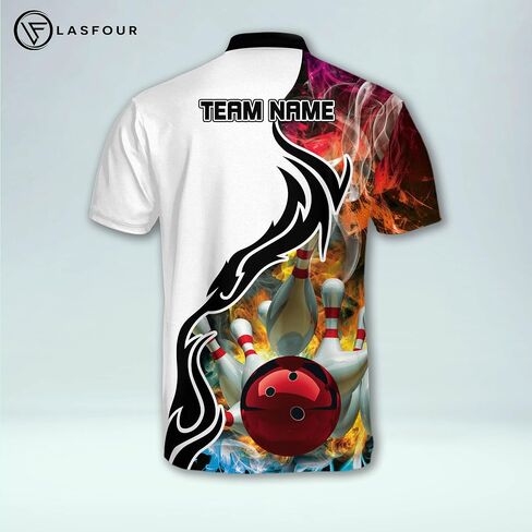 LASFOUR Personalized 3D Bowling Jersey Shirts, Custom Bowling Shirts Unisex for Men and Women, Bowling Shirts for Men Team in Saudi Arabia