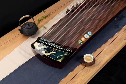 LANDTOM عالي المستوى Dalbergia cochinchinensis (酸枝木) خشب (实木) Travel Guzheng (135 سم) مع لوحة حريرية للبالغين / الأطفال / كبار / متوسط ​​/ مبتدئ (أ) (أ) in Saudi Arabia