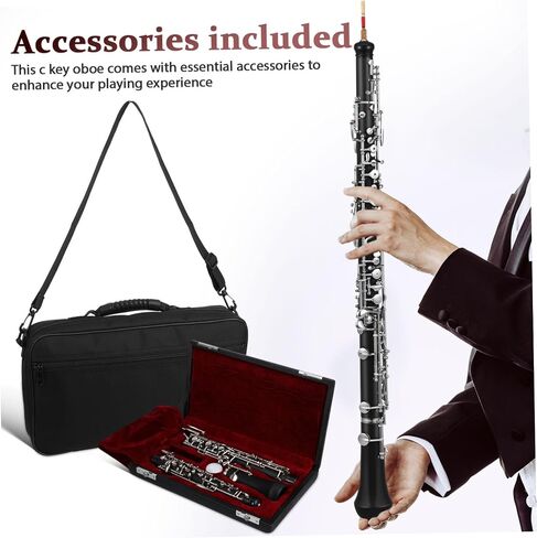 Yardwe Oboe for Symphony Practice Key c Oboe Semi-automatic Keys Sturdy Accessories in Saudi Arabia