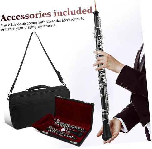 Professional Oboe Instrument Key c Semi-automatic Mechanism High Pitch Accurate Tuning for Orchestra Symphony Practice Performance Comfortable Grip Fine Tuning Accessories Pack in Saudi Arabia