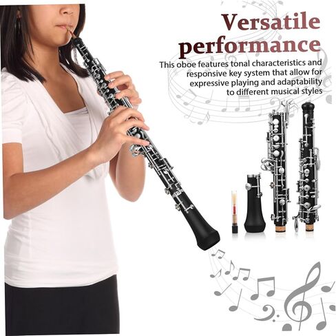 Professional Oboe Instrument Key c Semi-automatic Mechanism High Pitch Accurate Tuning for Orchestra Symphony Practice Performance Comfortable Grip Fine Tuning Accessories Pack in Saudi Arabia