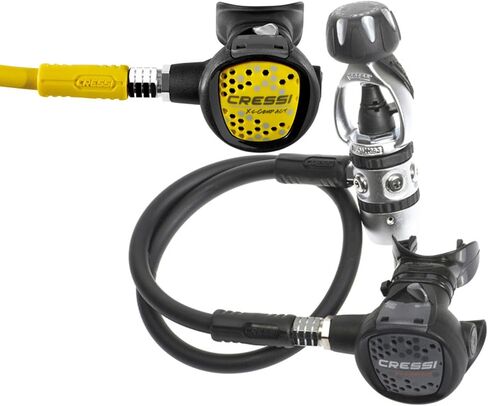 مجموعة معدات الغوص CRESSI Start Scuba Diving Gear كاملة مع Start 2.0 BCD - مقياس SPG صغير - مجموعة منظم مدمج AC2 مجمعة بالكامل، كبير جدًا in Saudi Arabia